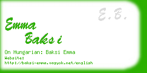 emma baksi business card